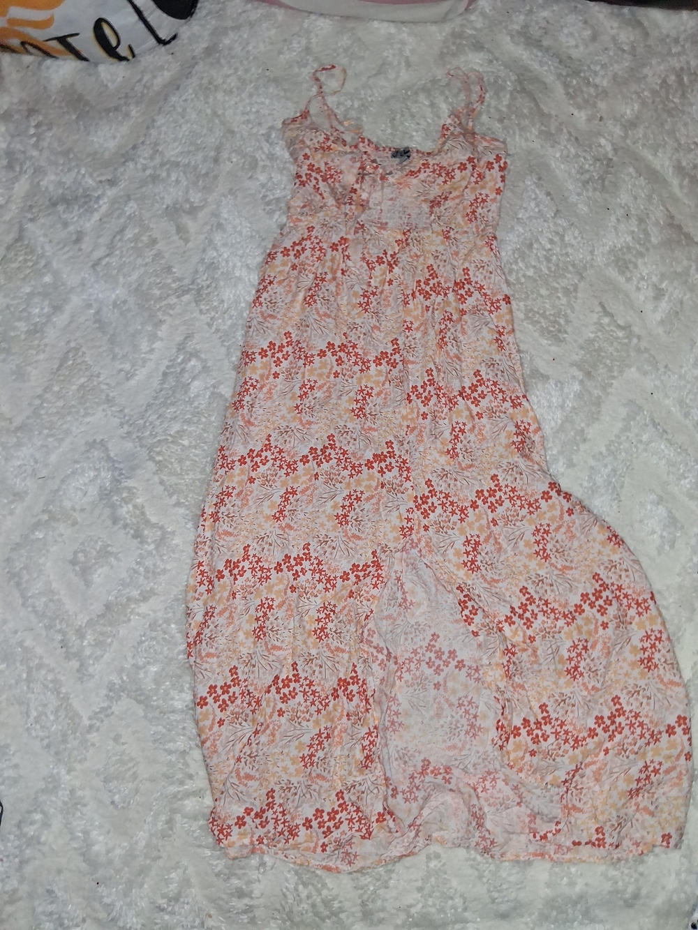J for Justify Coral and Cream Floral Midi Dress